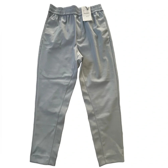 New with tags size XS Zara high waisted pull on joggers gray tech material - Picture 2 of 6